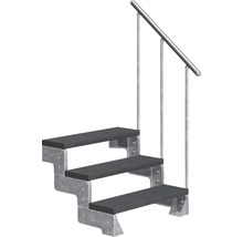 Treppe mit drei Stufen und Geländer