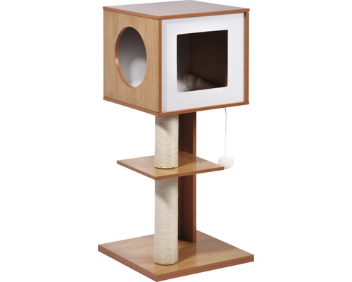 Arbre à chat avec surfaces de couchage, poteaux à griffer et jouets