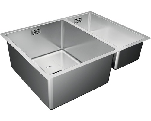 Spüle aus Edelstahl mit zwei Becken