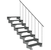 Treppe mit Stahlwangen und Geländer