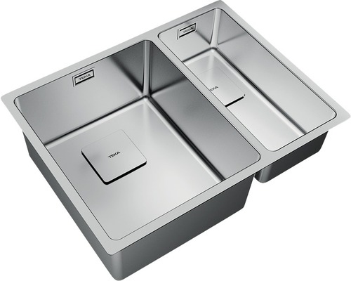 Spüle aus Edelstahl mit zwei Becken