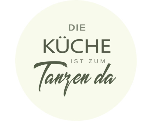 Tableau en verre rond Küche Zum Tanzen Ø 20 cm