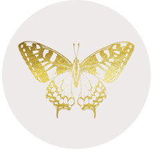Glasbild rund Golden Butterfly Ø 20 cm GLR029