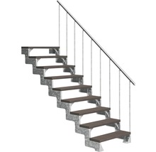 Treppe mit Stahlkonstruktion und Holzstufen
