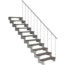 Treppe mit Holzstufen und Metallgeländer für den Innenbereich