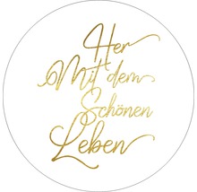 Glasbild rund Schönes Leben Ø 20 cm GLR036