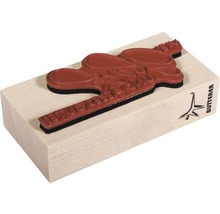Stempel mit Holzgriff und Schriftzug