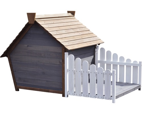 Niche en bois pour chien avec clôture