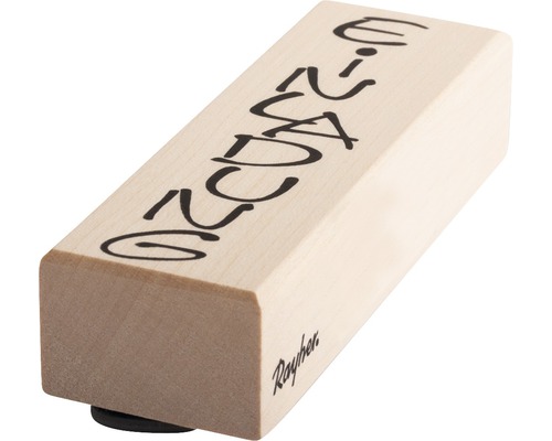 Tampon en bois avec l''inscription 0-240250-E
