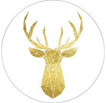 Glasbild rund Golden Deer Ø 50 cm GLR052