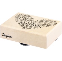 Rayher Stempel mit Herzmotiv und Begriffen wie Liebe, Glück und Harmonie