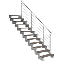 Treppe mit Stahlkonstruktion und Holzstufen