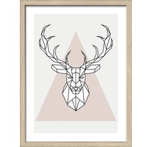 Image encadrée d''un cerf avec un design géométrique