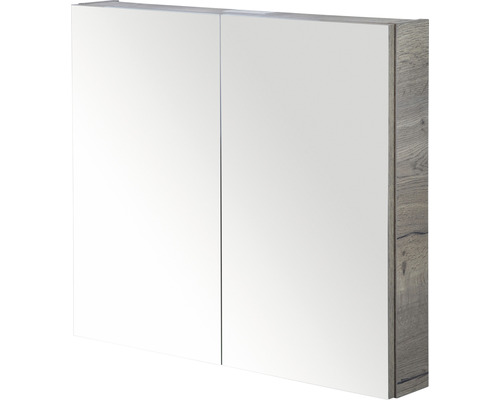 Armoire de toilette avec deux portes et décor bois