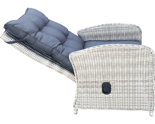 Chaise longue de jardin en rotin avec coussin