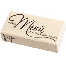 Tampon Buttlerer avec l''inscription Notre menu pour célébrer le jour