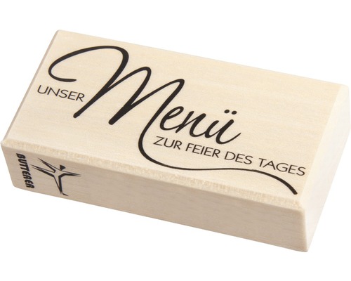 Buttlerer Stempel mit der Aufschrift Unser Menü zur Feier des Tages
