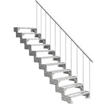 Gerade Treppe aus Metall mit Geländer für den Aussenbereich