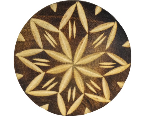 Holzornament mit geschnitztem Blumenmuster