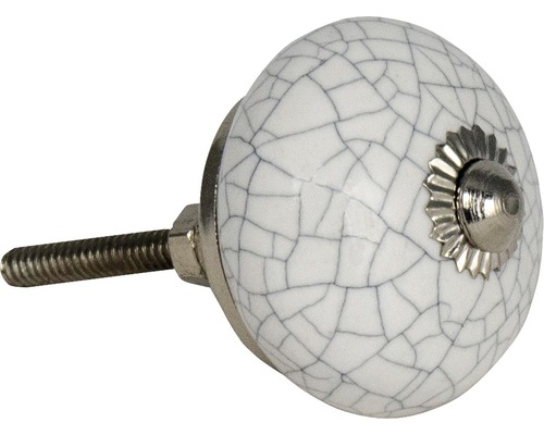 Bouton de meuble en porcelaine blanc moucheté Ø 40 mm Bouton de meuble en porcelaine blanc moucheté Ø 40 mm