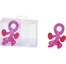 Crochet ventouse humanoïde rose avec emballage transparent