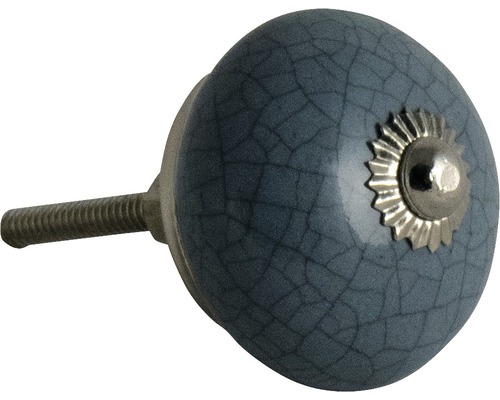 Möbelknopf Porzellan blau/grau gesprenkelt ØxH 40/34 mm