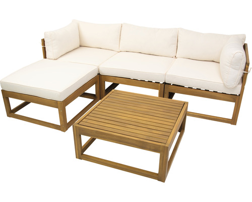 Ensemble de salon de jardin avec coussins et table