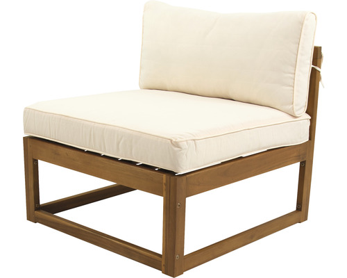 Fauteuil de jardin en bois avec coussin d''assise et coussin de dossier