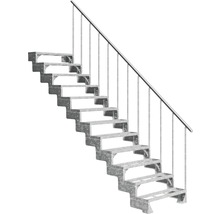 Gerade Treppe aus Metall mit Geländer für den Außenbereich