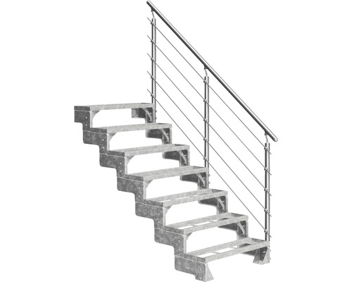 Aussentreppe Pertura Tallis mit Prova Geländer 7 Steigungen Einlegestufen 80 cm Metall Aussentreppe Pertura Tallis mit Prova Geländer 7 Steigungen Einlegestufen 80 cm Metall