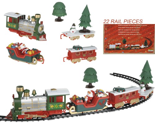 Train de Noël avec pile 22 pces Train de Noël avec pile 22 pces