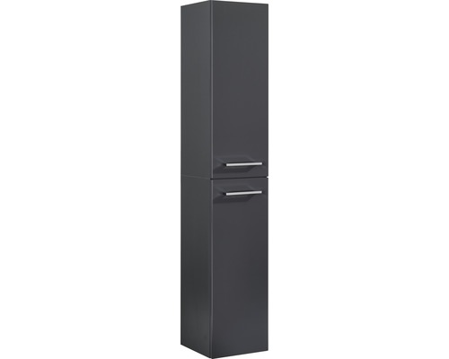 Armoire haute FACKELMANN Hype3.0 anthracite 162x30x32 cm Armoire haute avec deux portes et poignées pour la salle de bain