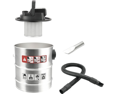 Aspirateur à cendres avec filtre, buse et tuyau