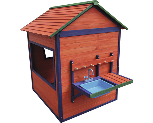 Cabane de jeu en bois avec cuisine d''enfant