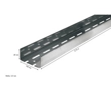 Rail profilé en C, longueur 2,75 mètres, avec perforation