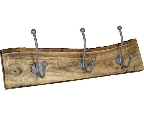 Garderobe aus Holz mit drei Haken