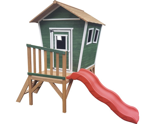 Maisonnette en bois avec toboggan pour enfants