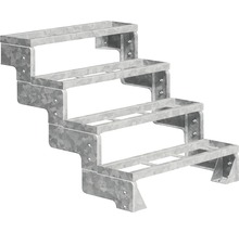 Treppe aus Metall mit drei Stufen