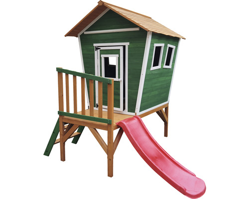 Maisonnette en bois avec toboggan