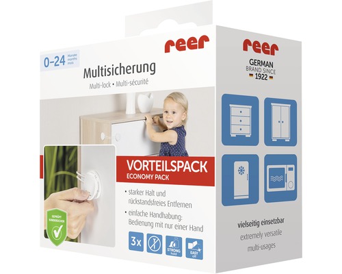 Reer Multiverrouillage Pack avantage pour sécuriser les tiroirs et les armoires pour les enfants
