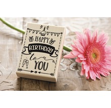 Holzgeschenkbox mit Geburtstagsmotiv und Gerbera