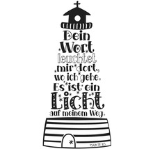 Wandtattoo mit Leuchtturm-Motiv und Bibelvers