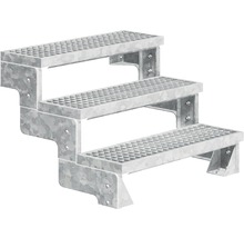 Treppe mit drei Stufen aus Metall