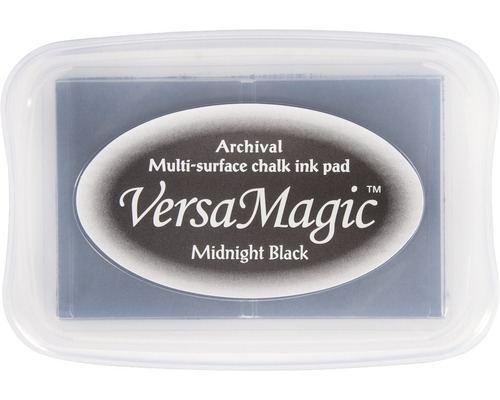 Tampon encreur VersaMagic Midnight Black dans un récipient transparent