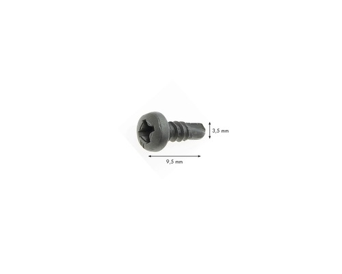 Vis à tôle Knauf LB 3,5 mm x 9,5 mm paquet = 1000 pces Une vis à tôle de 9,5 millimètres de long avec un diamètre de 3,5 millimètres.