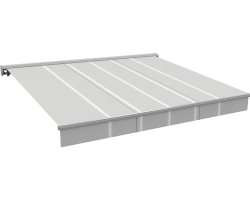 Brise vue rétractable 1,6x3 tissu uni gris clair châssis RAL 9006 aluminium  blanc avec poteau amovible - HORNBACH Luxembourg