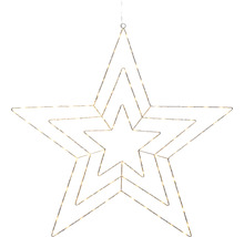 Dekorativer Stern zum Aufhängen mit LED-Beleuchtung.