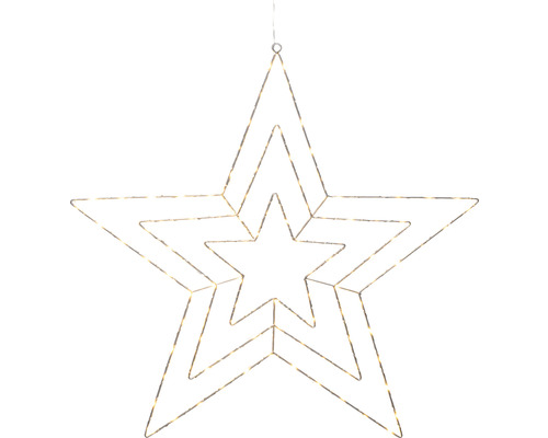 Dekorativer Stern zum Aufhängen mit LED-Beleuchtung.