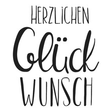 Herzlichen Glückwunsch Schriftzug