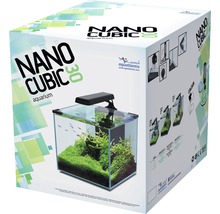 Aquarium aquatlantis Nano Cubic 30 avec arrière en verre givré, éclairage LED, filtre, chauffage, pompe blanc (sans armoire)-thumb-1